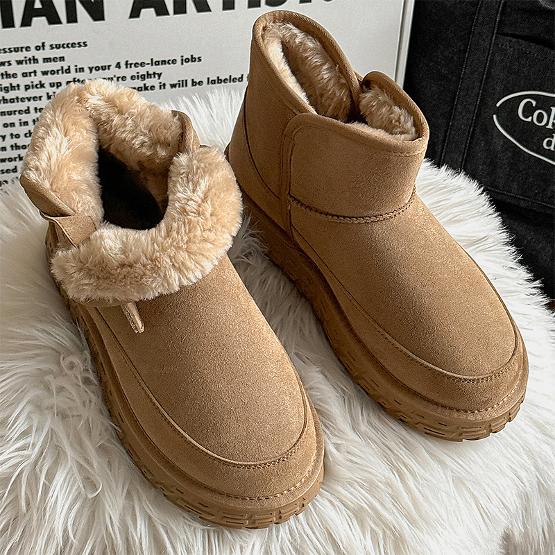 特大码男鞋子45男士加绒雪地靴46宽楦加厚保暖靴子47东北大棉鞋48