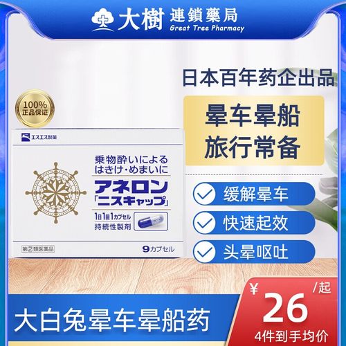 日本大白兔晕船药防晕车的药神器白兔牌晕机药成人防呕吐R