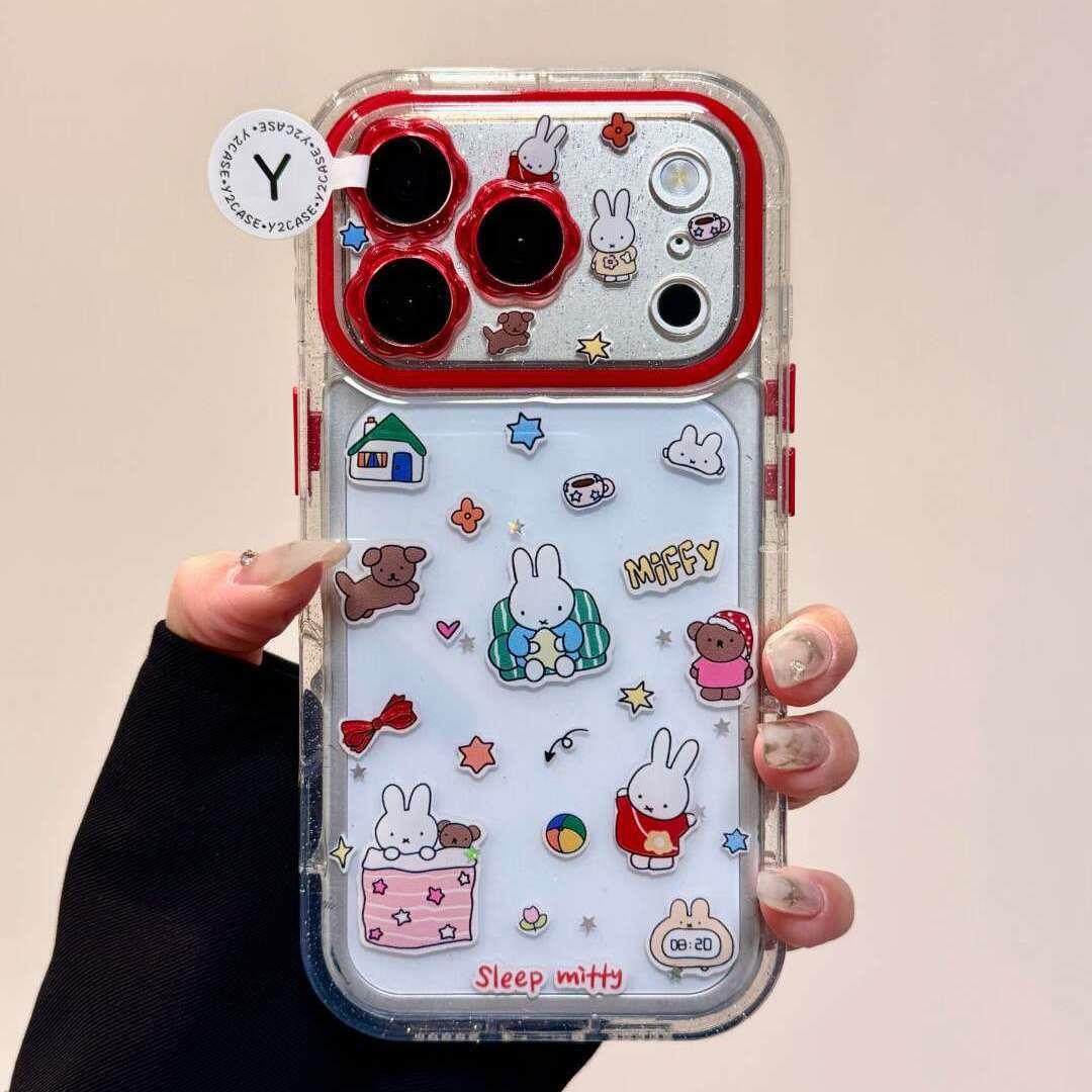 花朵镜头透色米菲兔小狗适用于苹果17promax手机壳15透明14/16,3C数码配件,手机保护套/壳,淘宝优惠券,粉丝福利购,淘宝优惠卷