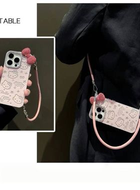 闪钻蝴蝶结适用于iPhone16promax15手机壳苹果14日韩13pro少女心可爱kt