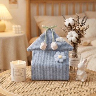 卡通布艺纸巾袋悬挂式纸巾盒可爱高颜值家用纸巾收纳布袋收纳袋