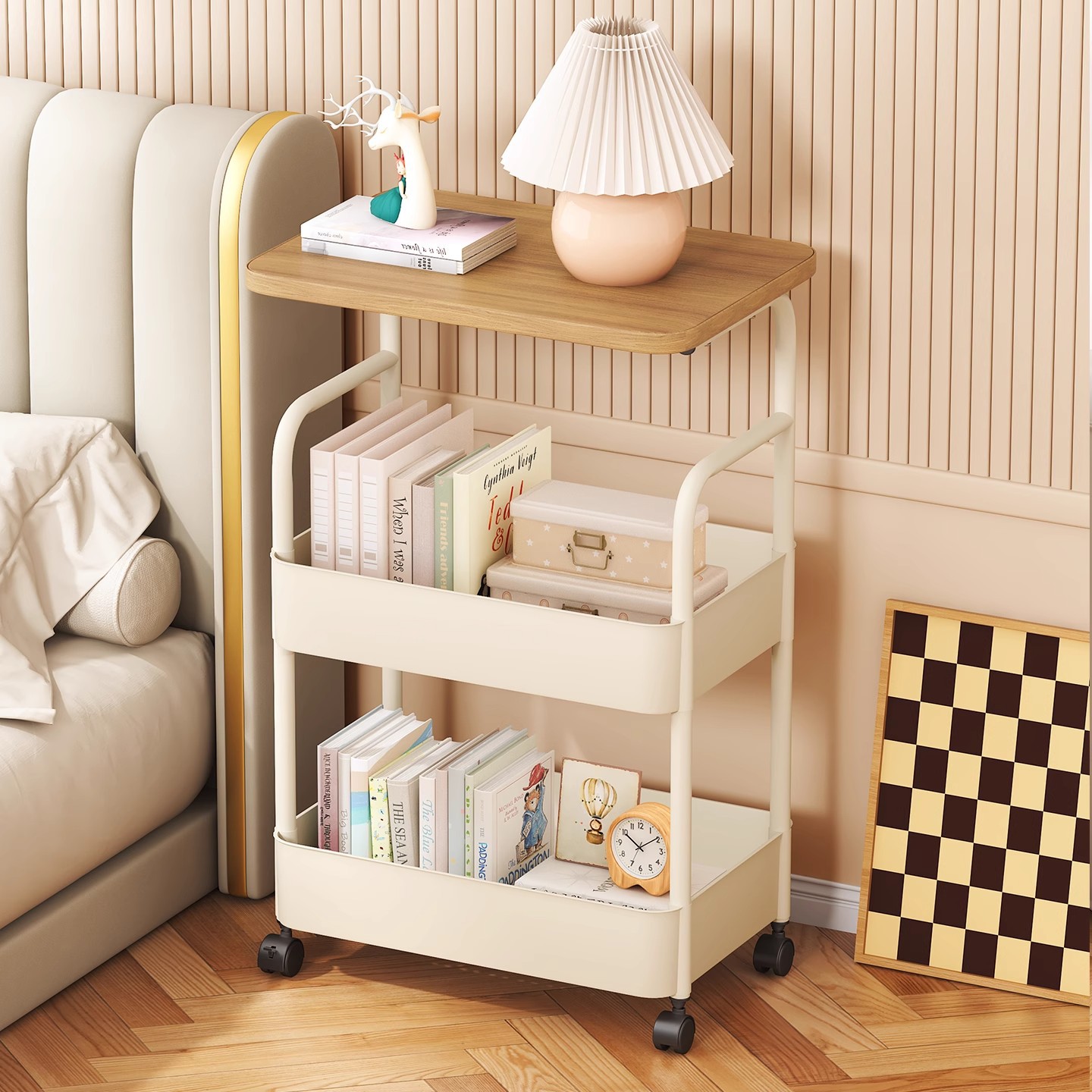 零食小推车置物架落地客厅沙发边