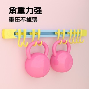 多巴胺滑动挂钩厨房柜门一排钩子滑轨免打孔置物架壁挂长条排钩