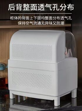 家用厨房双层碗柜碗筷收纳盒塑料带盖装碗碟盘沥水碗收纳架置物