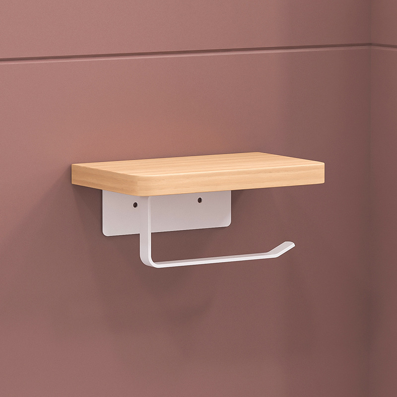 卫生间置物架创意实木纸巾架