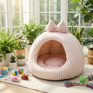 猫窝冬季加厚狗窝保暖幼猫大猫窝感封闭式深睡眠小猫用品室内夏季
