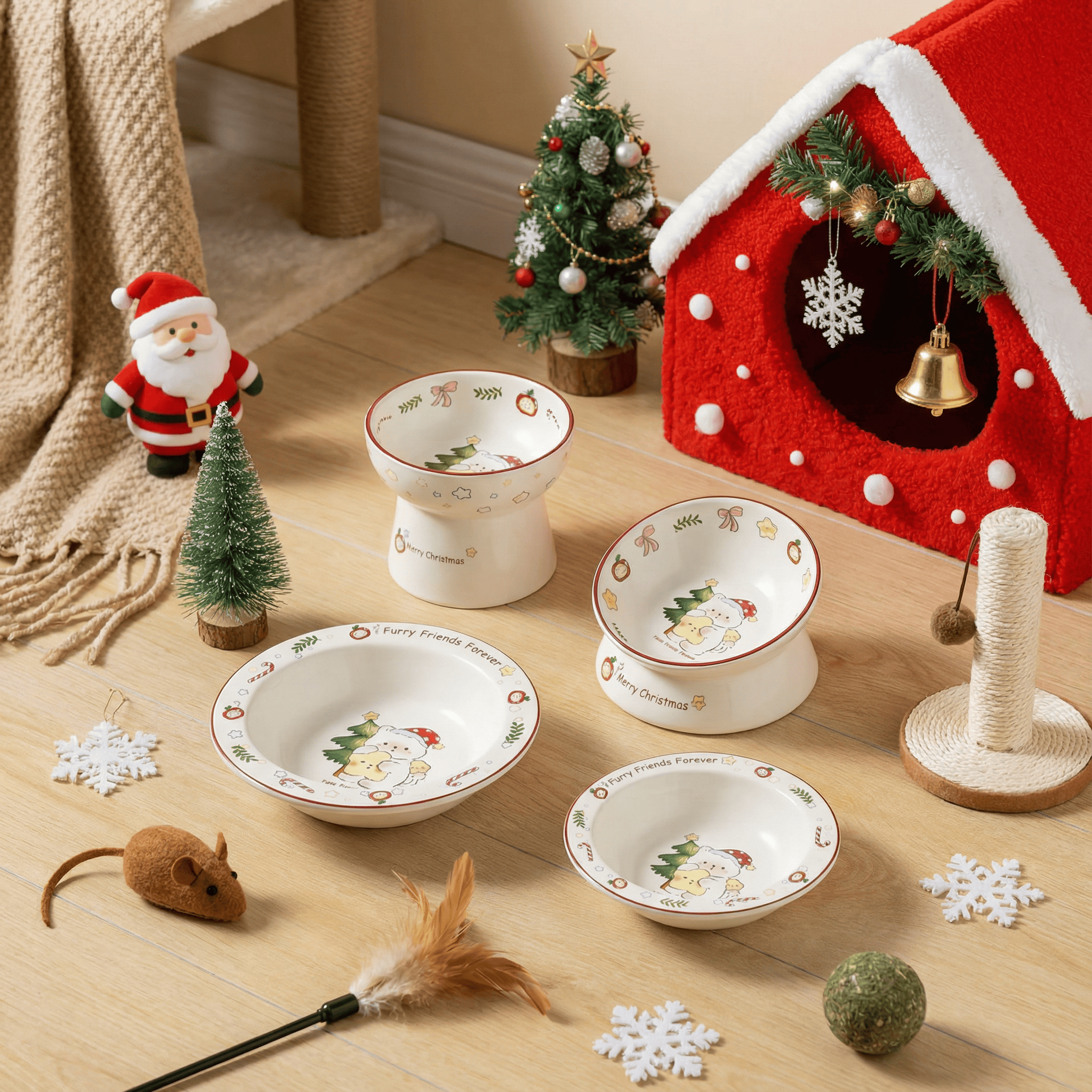 年新款圣诞猫系列宠物碗猫碗狗碗防打翻陶瓷碗护颈饮水盆猫狗碗,宠物/宠物食品及用品,猫狗碗/慢食碗,淘宝优惠券,粉丝福利购,淘宝优惠卷