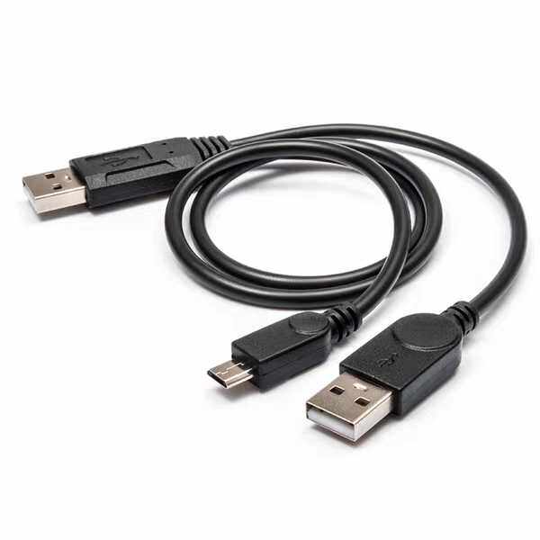 西楼 WD 双usb转Micro带供电接随身硬碟Y型双头USB数据线充电线