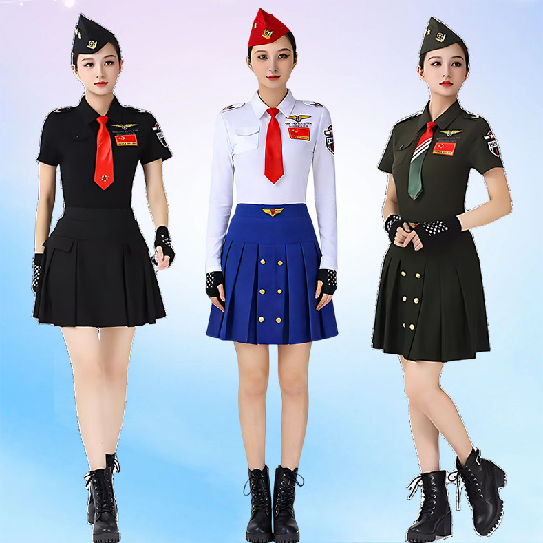 新款广场舞套装女跳舞蹈服水兵舞演出服军鼓队舞蹈表演服装百褶裙,运动/瑜伽/健身/球迷用品,广场舞套装,淘宝优惠券,粉丝福利购,淘宝优惠卷