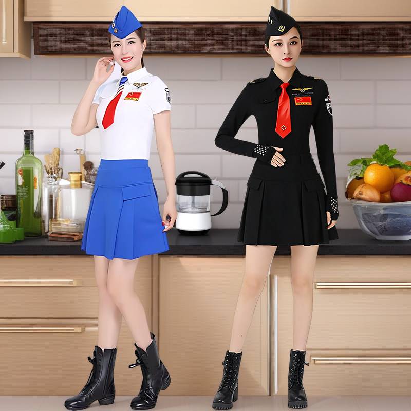 新款广场舞百褶裙套装女演出服