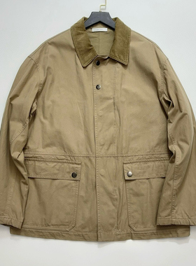 灯芯绒翻领廓形工装棉外套夹克