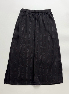 小众暗纹芝麻点纹半身裙高腰松紧带开衩