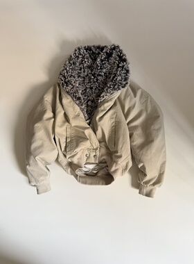 THE SHY STREET  • 柔软羊羔毛领座山雕飞行工装夹克棉服