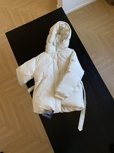 腰带中长款连帽宽松面包羽绒服 超厚实保暖一件过冬