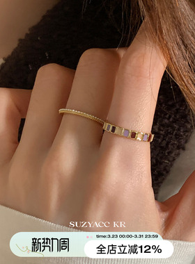 suzyacc kr焦糖香芋彩色滴釉戒指女轻奢高级感食指戒小众设计指环