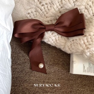 气质飘带蝴蝶结弹簧夹法式 任选4件 高级感后脑勺盘发夹 99元