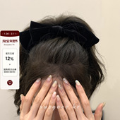 复古丝绒蝴蝶结发夹女2026新款 suzyacc kr法式 气质高端夹子头饰