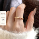 suzyacc kr红色滴釉菱格水钻戒指新年圣诞氛围感食指戒复古指环女