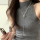 suzyacc kr仿珍珠抽拉蛇骨链轻奢小众高级长项链简约百搭气质颈链