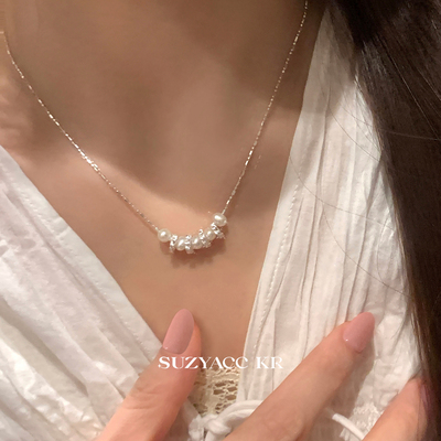 suzyacc kr法式极简淡水珍珠纯银项链轻奢小众气质高级感颈链