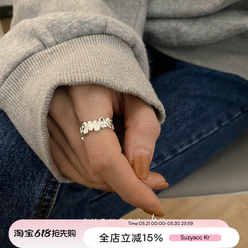 suzyacckr小众设计感纯银戒指