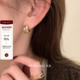 爆款 suzyacc kr轻奢菱格贝壳双C耳环女2025新款 气质小众高级耳饰