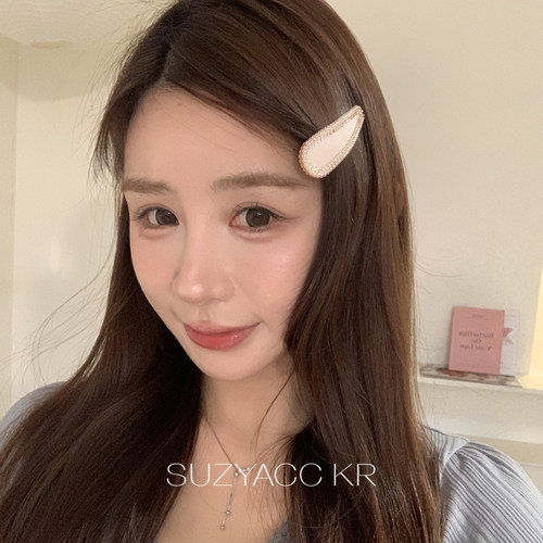 suzyacc kr高级感水钻缎面刘海夹温柔气质重工简约BB夹百搭侧边夹
