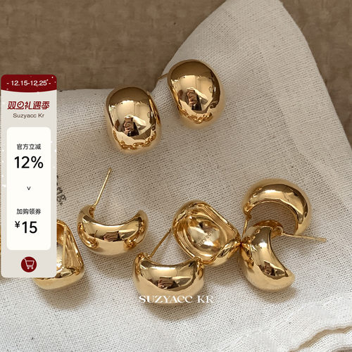 suzyacc kr宋慧乔同款水滴金属耳环女2025新款简约百搭巨好看耳钉