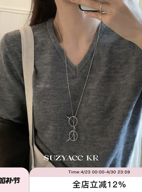 suzyacc kr小众设计感极简眼镜毛衣链独特个性高级百搭通勤长项链
