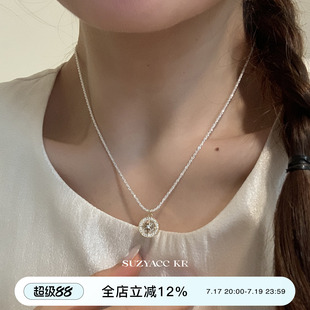 suzyacc kr合成锆石八芒星星空项链女2026新款轻奢小众高级毛衣链