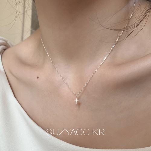 suzyacc kr纯银四芒星显白锁骨链女极简风小众设计百搭通勤项链