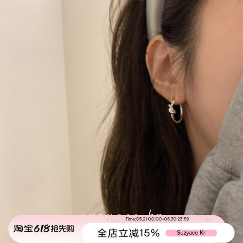 气质简约打结耳圈简约
