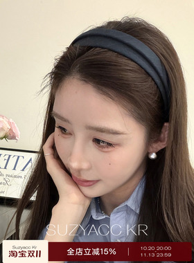 suzyacc kr高级感格雷系灰色条纹发箍简约小众性冷淡风头箍发饰