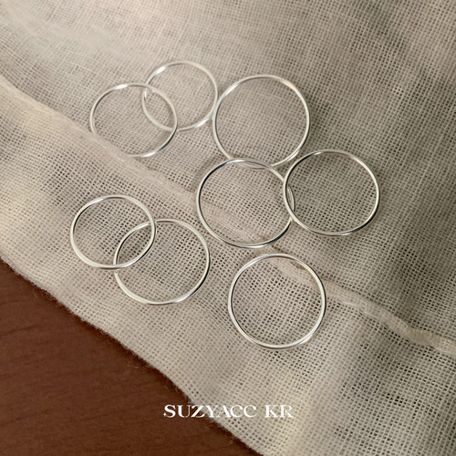 suzyacc kr极简风素圈纯银戒指ins小众高级感尾戒百搭叠戴食指戒