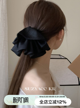 suzyacc kr气质缎面裙摆马尾夹2025新款小众简约温柔高级感抓夹