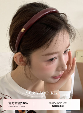 suzyacc kr【藤姐推荐】复古红色皮质细发箍法式小众高级百搭头箍