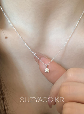 suzyacc kr纯银珍珠mini花朵项链女简约小众百搭温柔高级感锁骨链