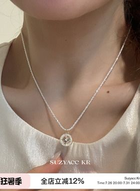 suzyacc kr合成锆石八芒星星空项链女2026新款轻奢小众高级毛衣链