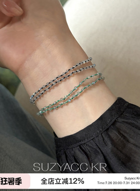 suzyacc kr小众设计手工编织串珠手链女复古简约精致叠戴百搭手绳