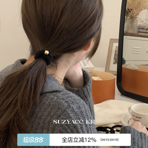 suzyacc kr超好用基础款金球布圈高弹力不伤发头绳绑头发皮筋发圈
