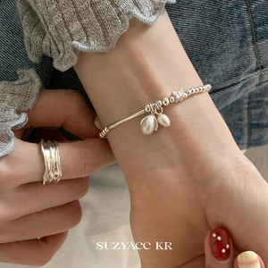 suzyacc kr纯银串珠珍珠花朵手链女2024年新款简约小众百搭手串