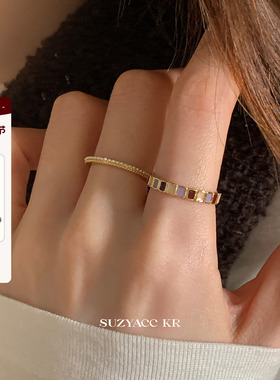 suzyacc kr焦糖香芋彩色滴釉戒指女轻奢高级感食指戒小众设计指环