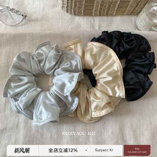 suzyacc kr百搭面膜丝滑质感发圈女不伤发皮筋法式简约高级感头花