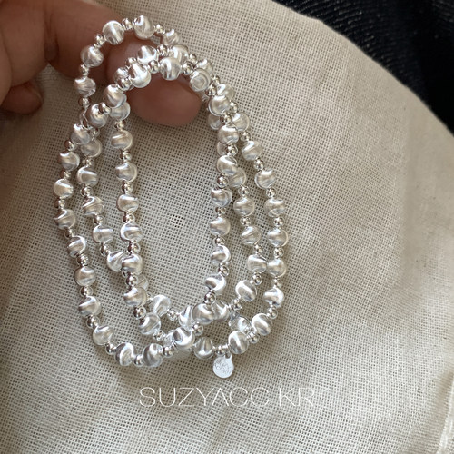 suzyacc kr纯银猫眼珠手链女重工简约小众百搭高级感弹力绳手饰