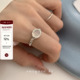 suzyacc kr博主清冷风纯银椭圆玛瑙戒指女小众设计可调节食指戒