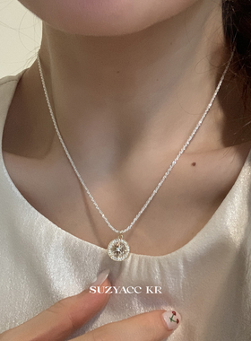 suzyacc kr合成锆石八芒星星空项链女2024新款轻奢小众高级毛衣链