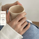 suzyacc kr韩国东大门S925银饰ins风单素圈细戒指女纯银光板混搭