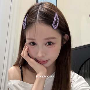 kr轻奢气质施家超闪满钻bb夹重工百搭高级感侧边刘海夹女 suzyacc