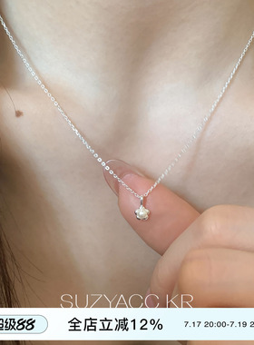suzyacc kr纯银珍珠mini花朵项链女简约小众百搭温柔高级感锁骨链