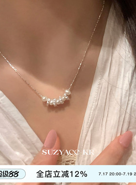 suzyacc kr法式极简淡水珍珠纯银项链轻奢小众气质高级感颈链